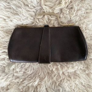 Vintage brown leather clutch